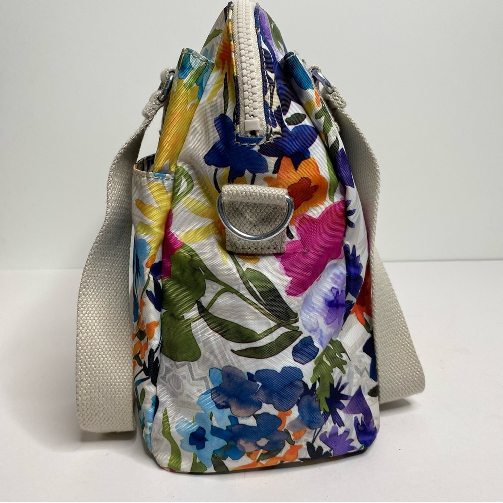 Kipling Multicolor Floral Bethel Shoulder Bag Purse Water Color Multi Pocket - Picture 10 of 15